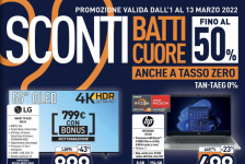 Volantino “Sconti Batticuore” di Unieuro valido fino 13 marzo