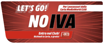 NO IVA Mediaworld su tutta la tecnologia – Sconto del 18,04%