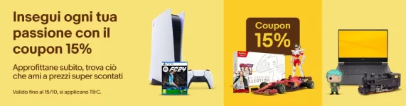 eBay: Insegui ogni tua passione con il coupon 15%