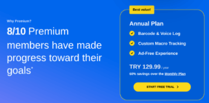 MyFitnessPal Premium a 129.99 TRY all’anno (ovvero 2,66€)