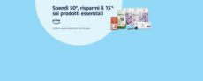 Amazon: risparmia 15% acquistando prodotti selezionati per un valore di almeno 50 €