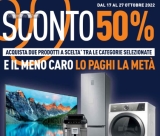 Volantino “Sconto 50%” di Unieuro valido fino al 27 ottobre 2022