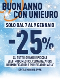 Unieuro: 25% di sconto su piccoli e grandi elettrodomestici